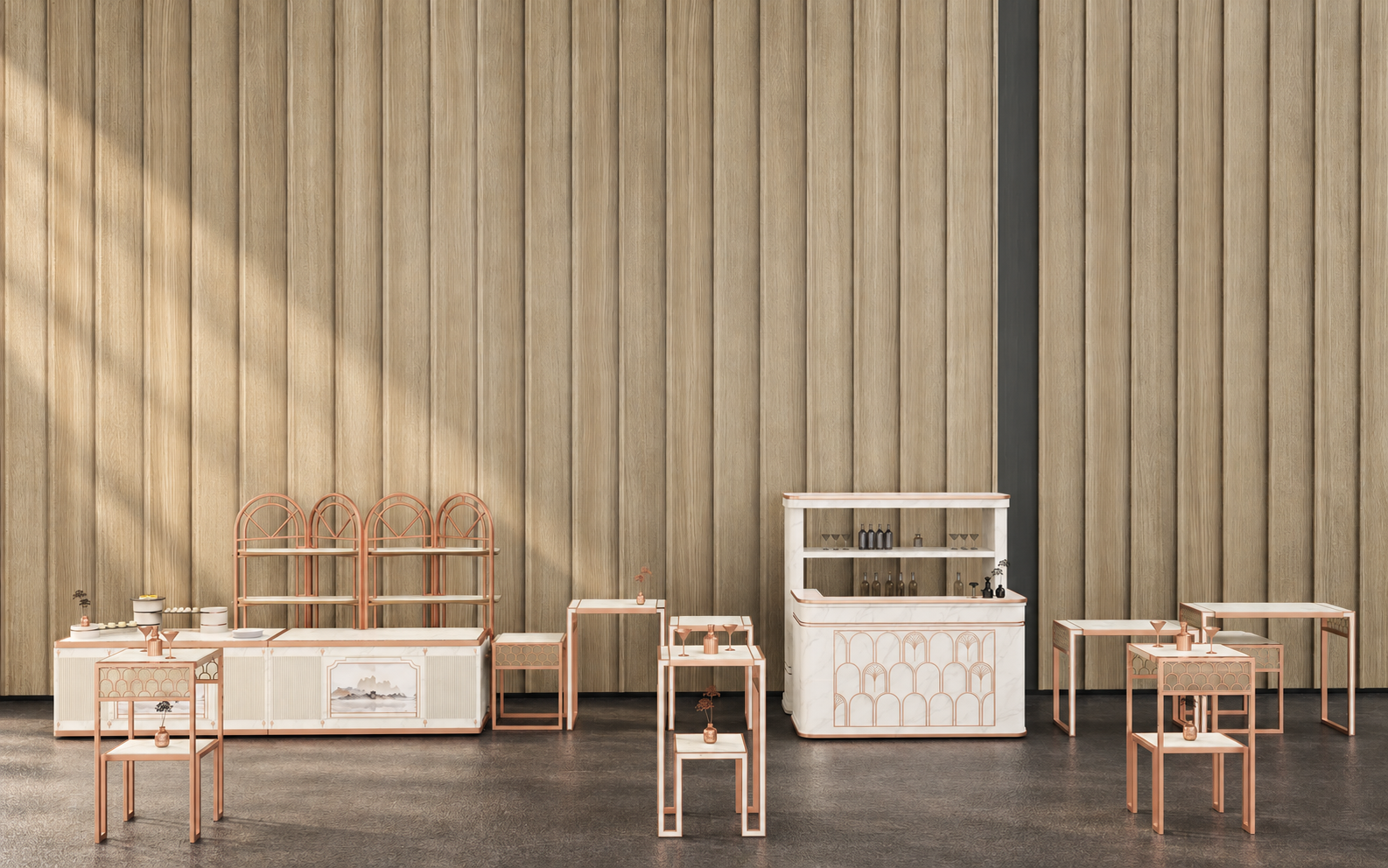Coffee and tea hospitality furniture setting