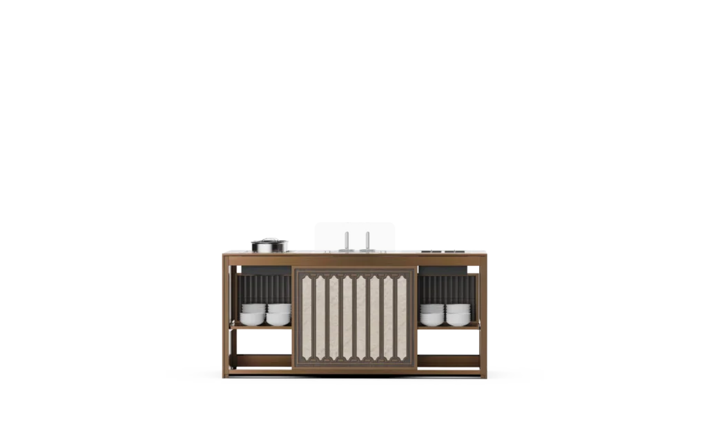 Noodle Cooking Station in Concise Line #3 Mobile Buffet System