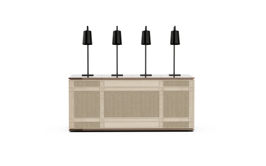 Induction Buffet Station in Wood Grain Foldable Mobile Buffet System