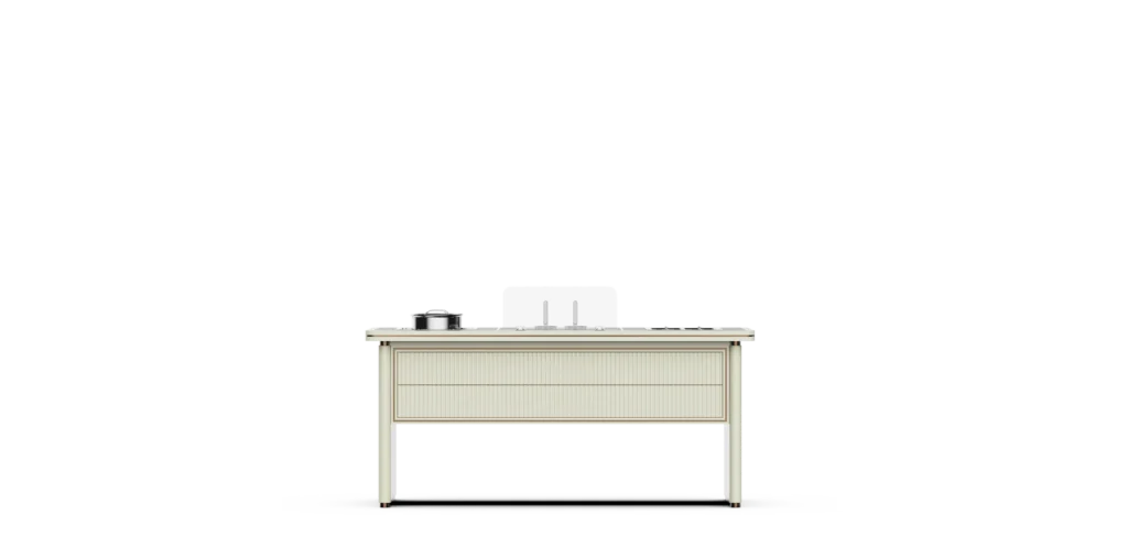 Noodle Cooking Station in Palace Series #1 - Ivory & Gold Mobile Buffet System