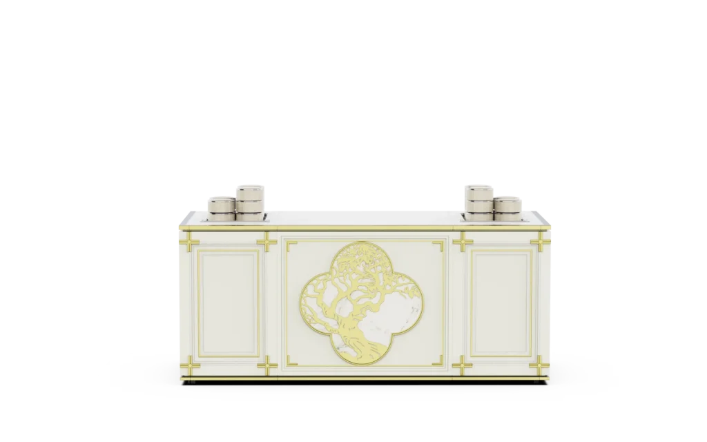 Dim Sum Station in Golden Flow Foldable Mobile Buffet System