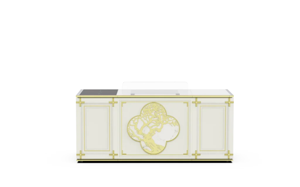 Carving & Roast Meat Station in Golden Flow Foldable Mobile Buffet System
