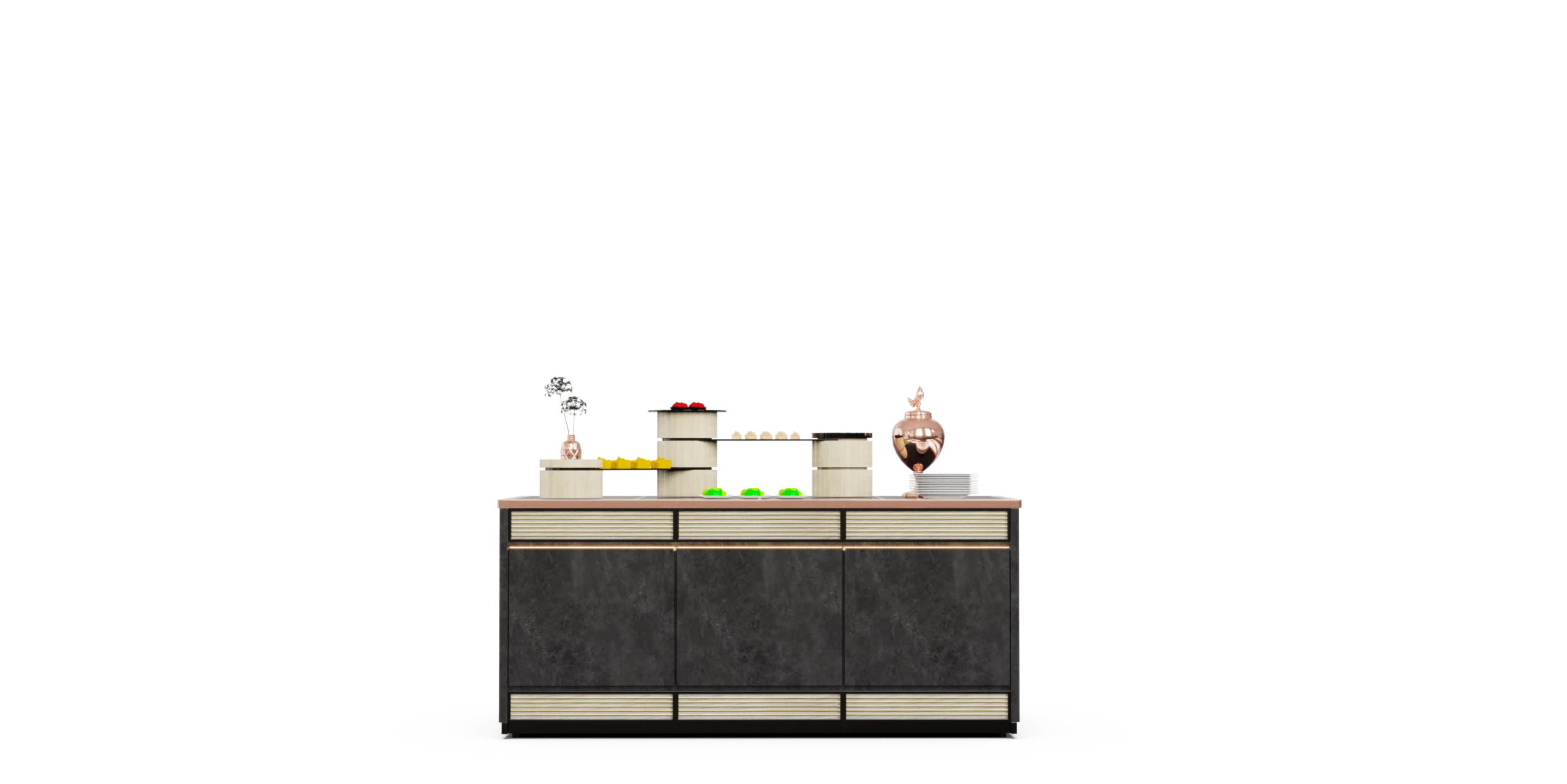 Luxury & Elegance Series #3 Mobile Buffet System — service station or shared system view