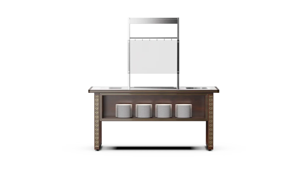 Carving & Roast Meat Station in Palace Series #2 - Dark Wood Mobile Buffet System