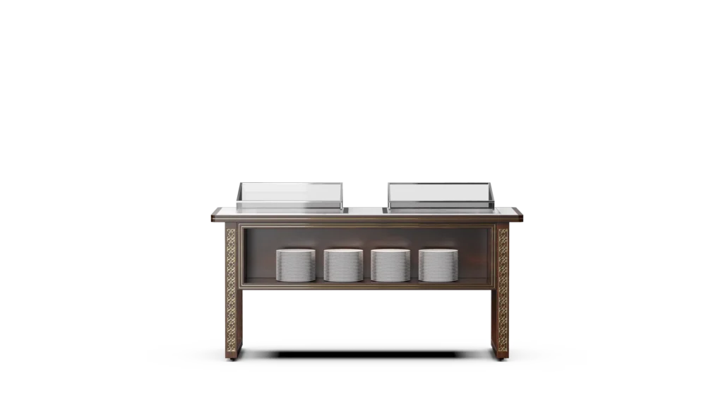 Seafood & Cold Display Station in Palace Series #2 - Dark Wood Mobile Buffet System