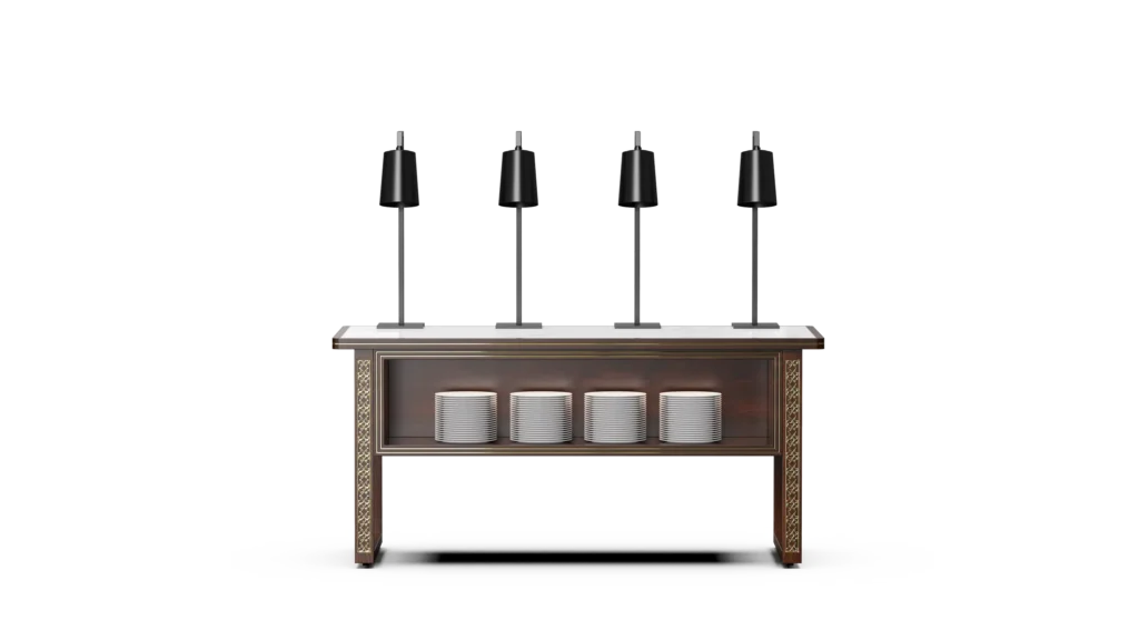 Insulated Buffet Station in Palace Series #2 - Dark Wood Mobile Buffet System