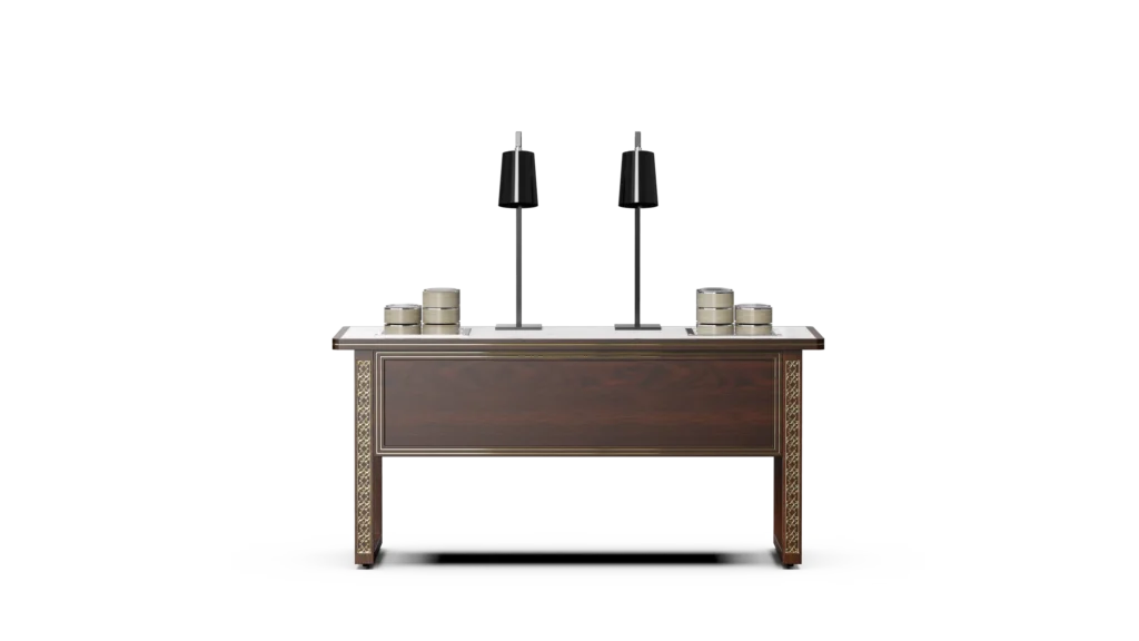 Dim Sum Station in Palace Series #2 - Dark Wood Mobile Buffet System