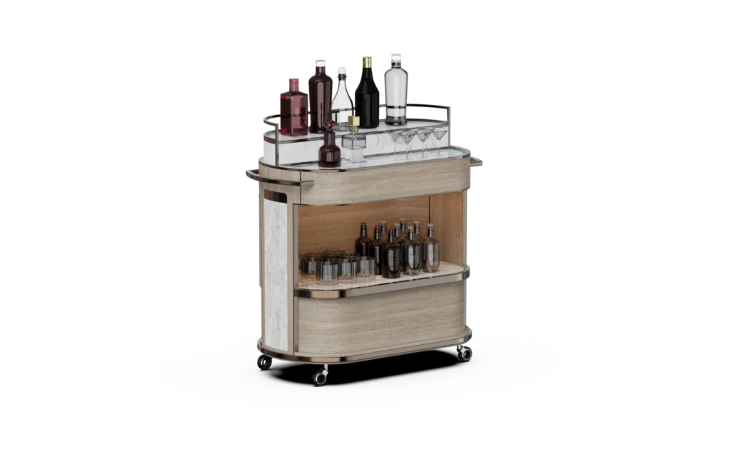 Beverage Service Cart - Spirits Display