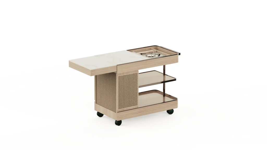 Cooking Service Cart - Wood Grain Series