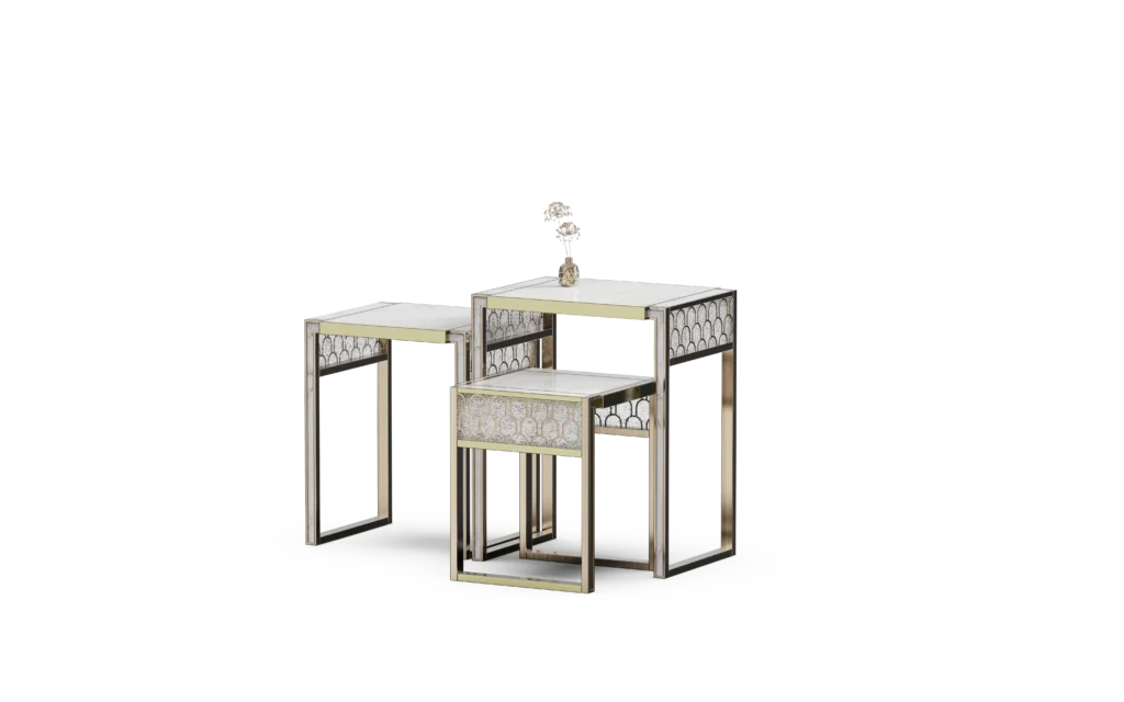 Golden Flow Nesting Buffet Table Set