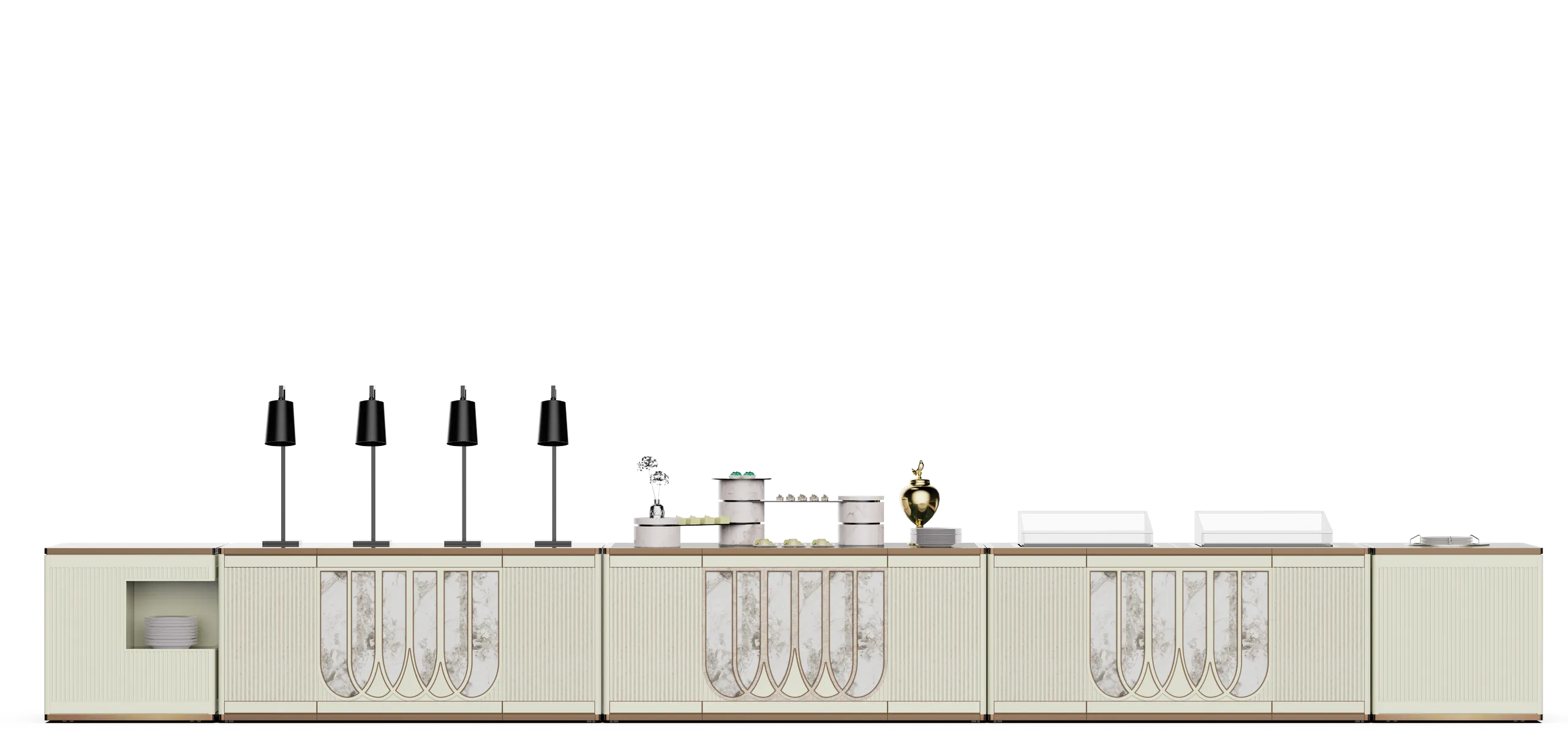 Mobile Buffet Station Combination — Cloud Realm Series