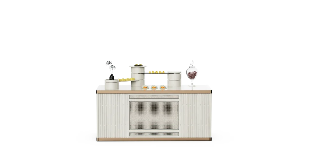 Mobile Buffet Station System — Wood Grain Series